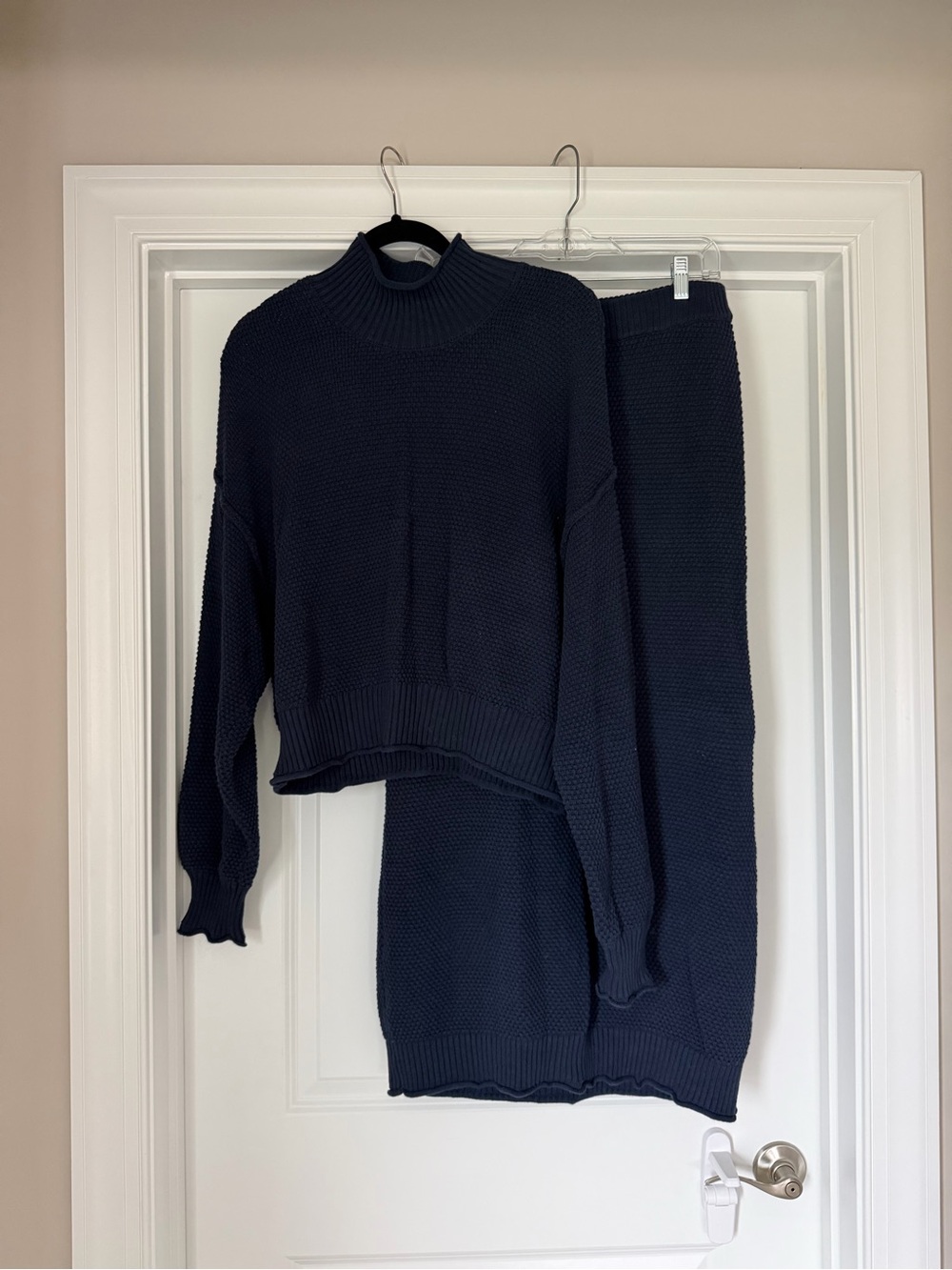 Free People Hailee Sweater Skirt Set - Navy